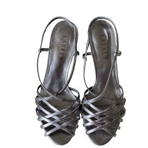 Ralph Lauren Metallic Strappy Heels